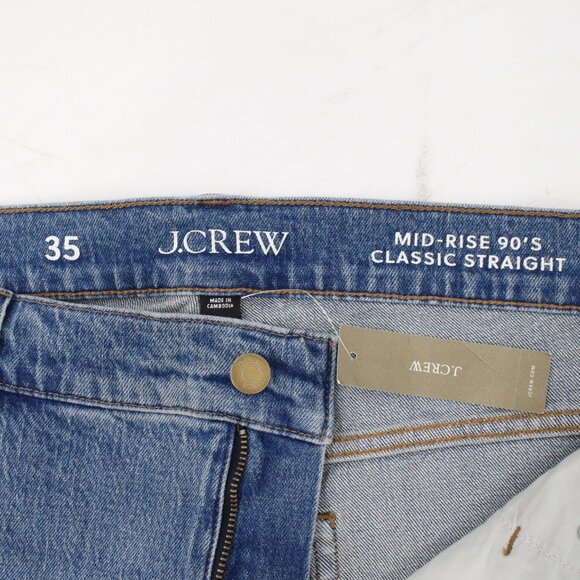 NWT J Crew jeans womens 35 42x29 Mid Rise 90's Classic Straight Fit blue stretch - Picture 10 of 13